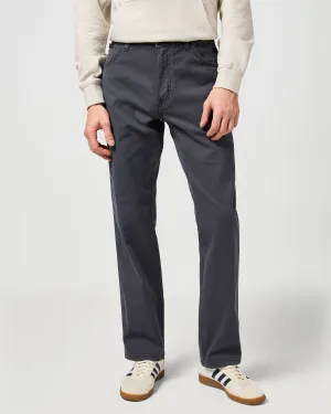Wrangler Texas Stretch Authentic Straight Cotton Dobby Trousers - Faded Black