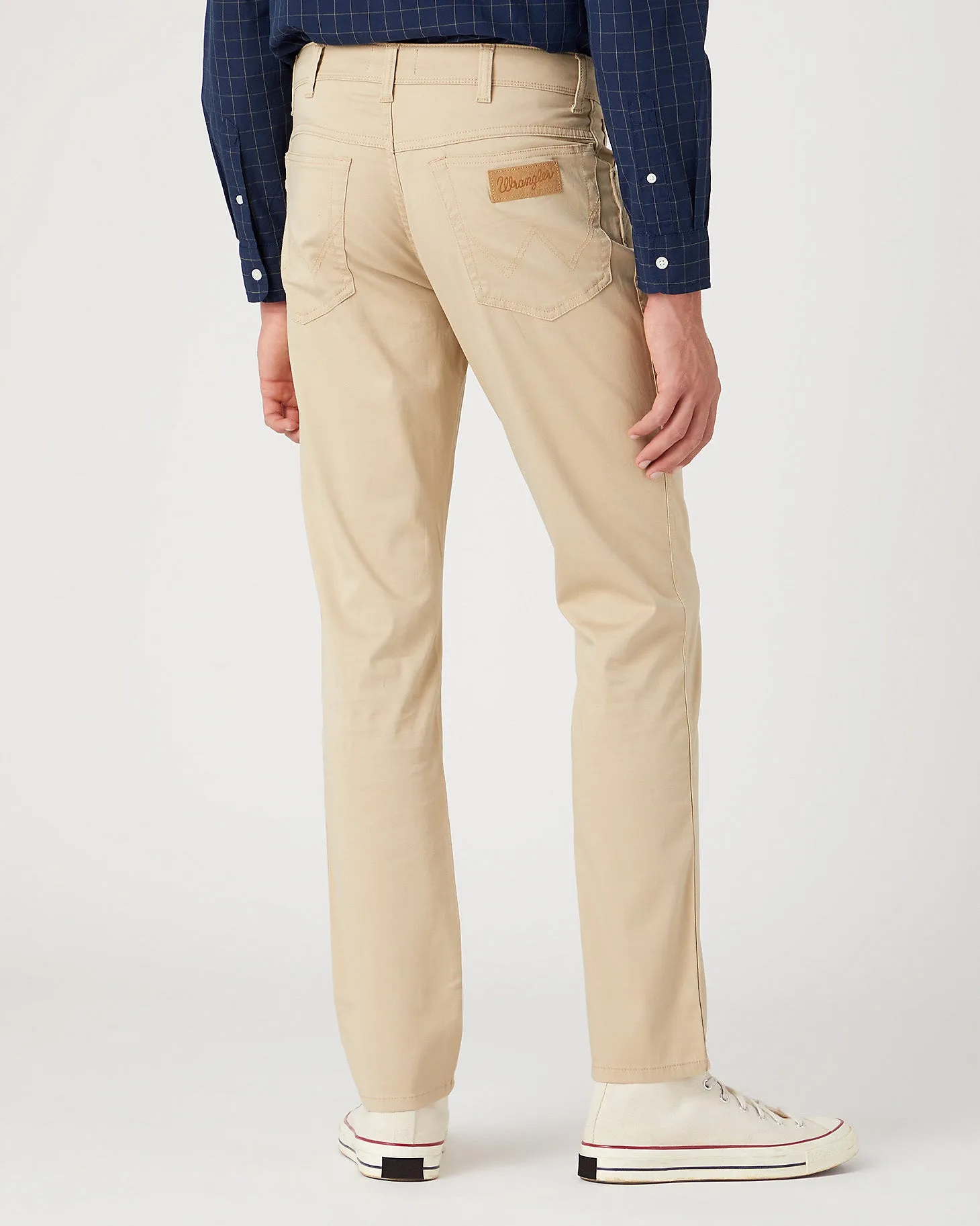 Wrangler Texas Stretch Authentic Straight Mens Cotton Satin Trousers - Plaza Taupe