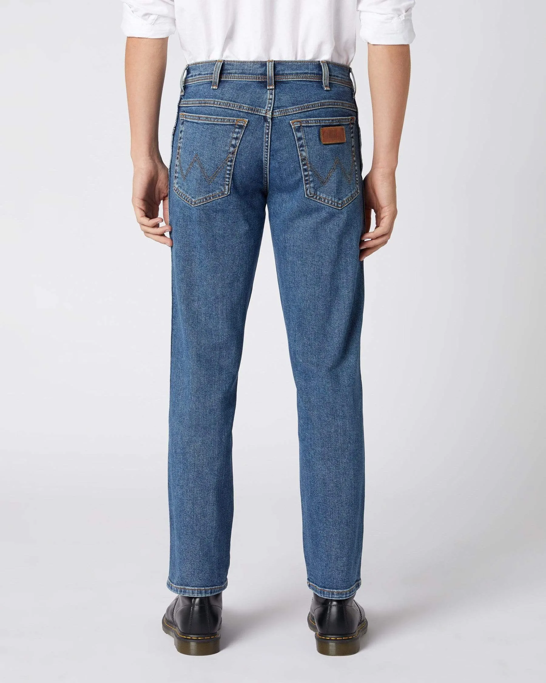 Wrangler Texas Stretch Authentic Straight Mens Jeans - Stonewash Blue