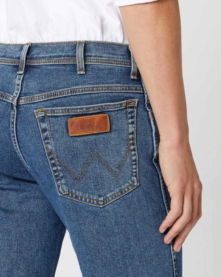 Wrangler Texas Stretch Authentic Straight Mens Jeans - Stonewash Blue
