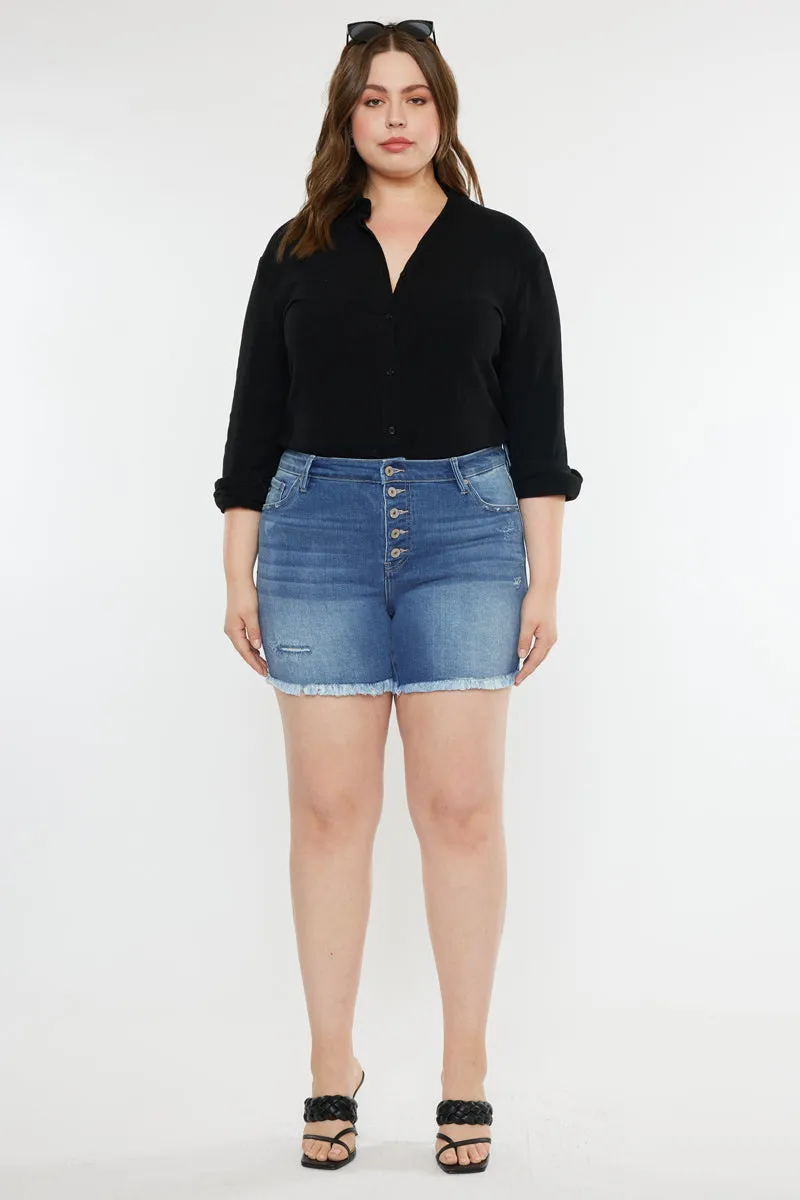 Zelda Mid Rise Shorts  (Plus Size)