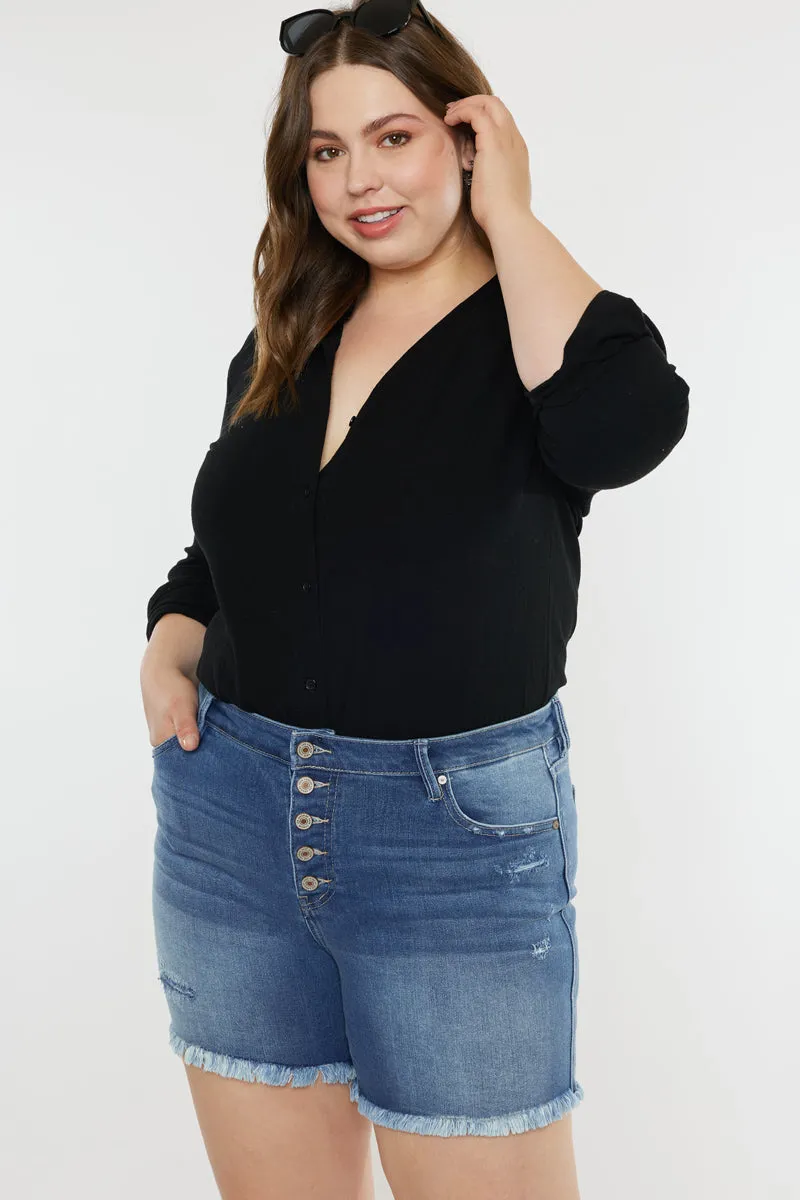 Zelda Mid Rise Shorts  (Plus Size)