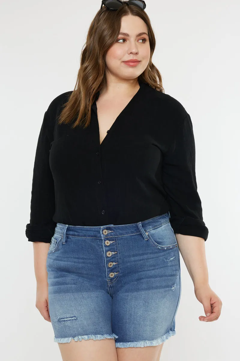 Zelda Mid Rise Shorts  (Plus Size)