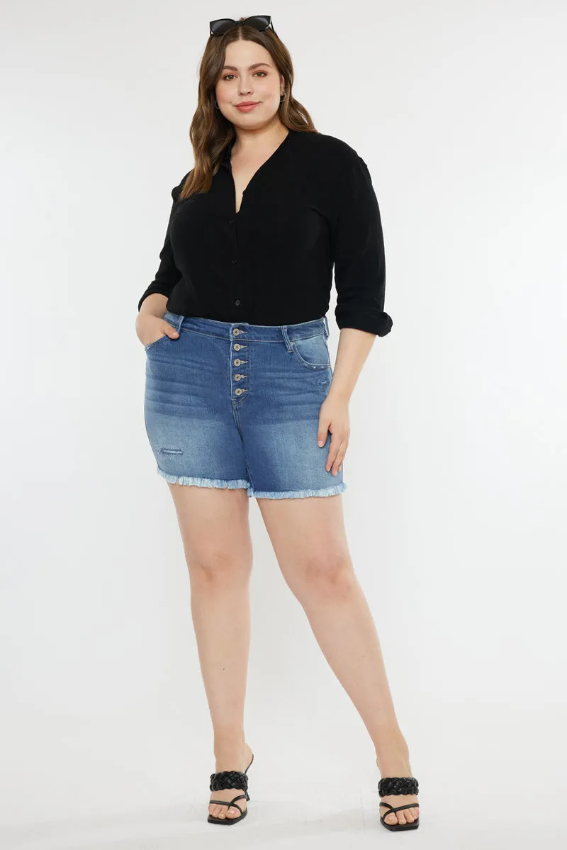 Zelda Mid Rise Shorts  (Plus Size)