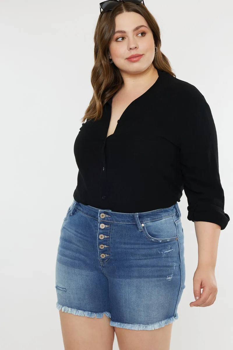 Zelda Mid Rise Shorts  (Plus Size)