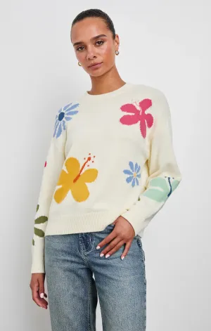 Zoey Sweater in Ivory Hibiscus