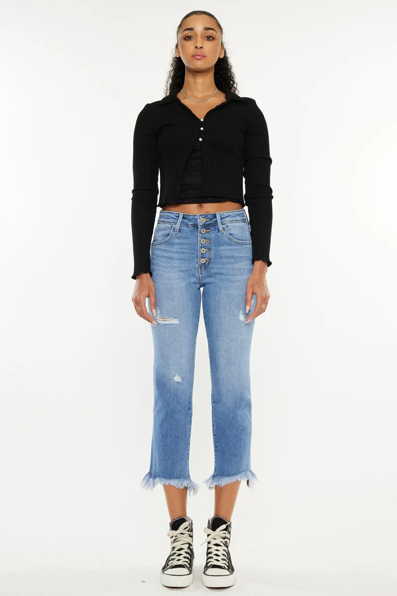 Zuzanna High Rise Crop Straight Leg Jeans