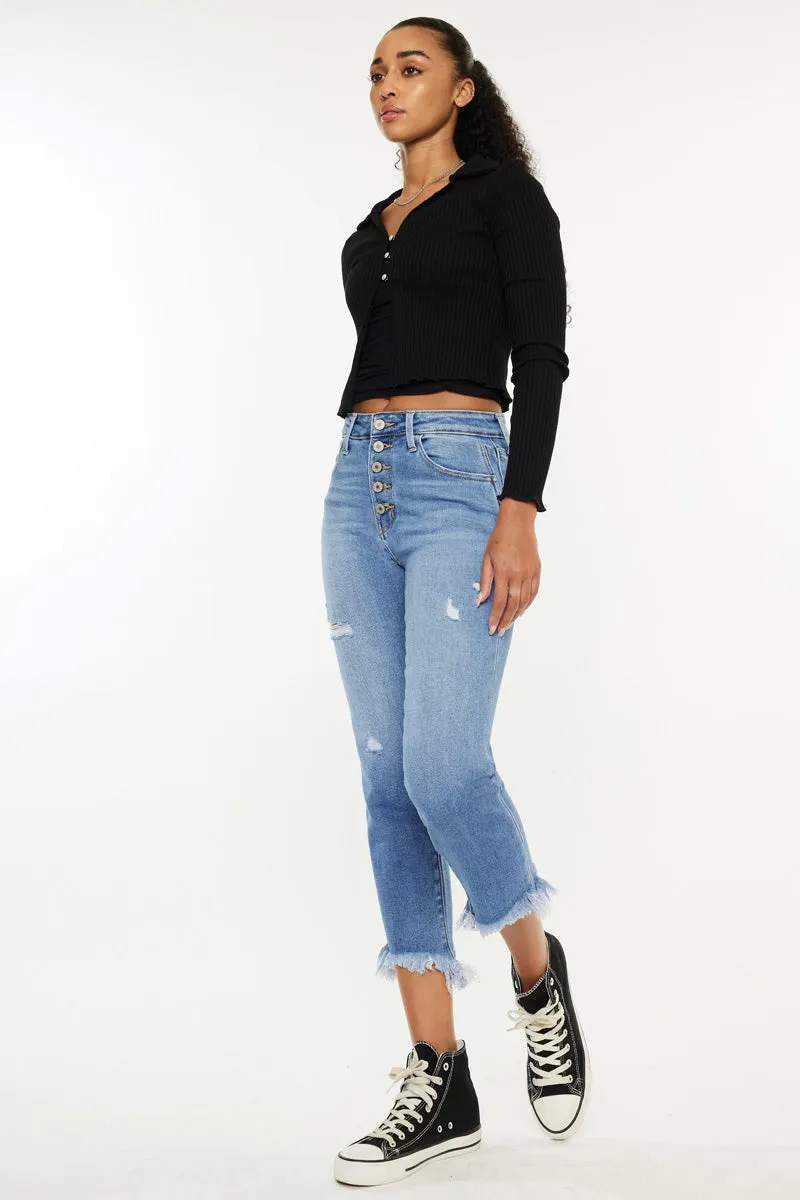 Zuzanna High Rise Crop Straight Leg Jeans