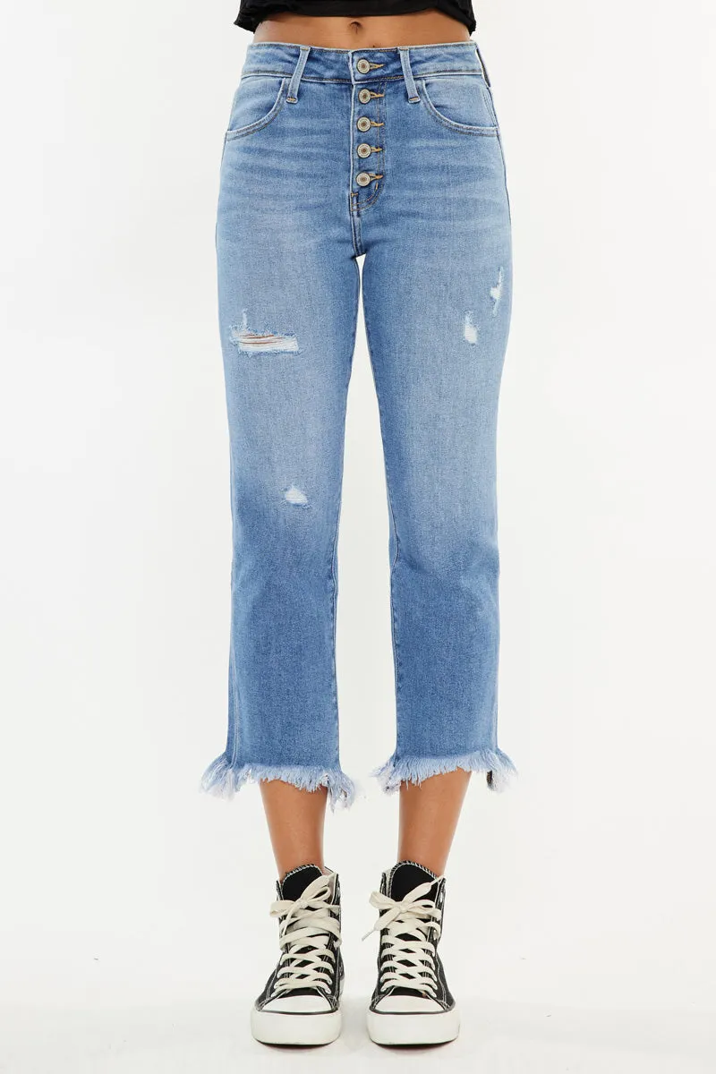 Zuzanna High Rise Crop Straight Leg Jeans