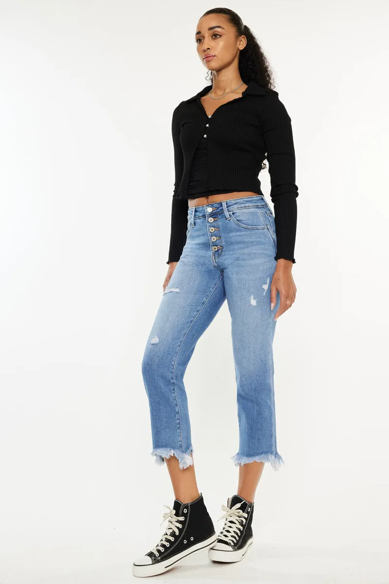 Zuzanna High Rise Crop Straight Leg Jeans