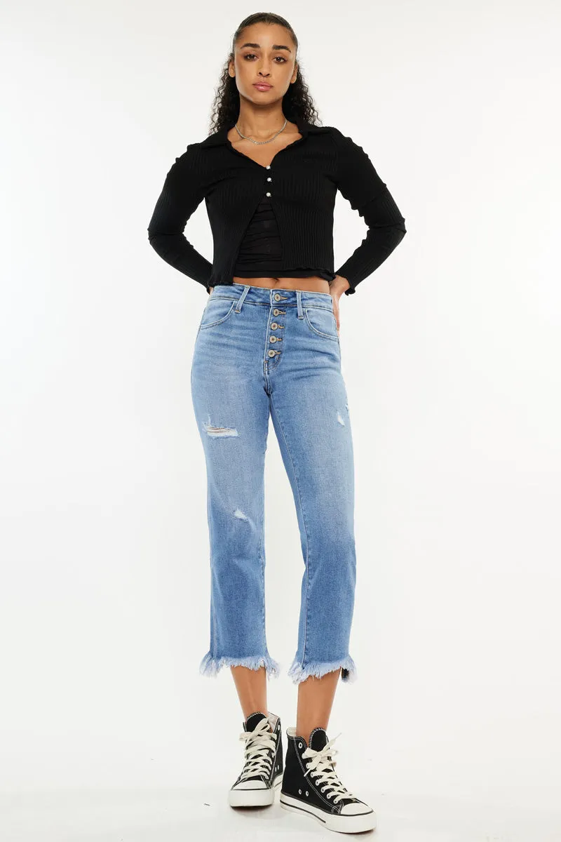 Zuzanna High Rise Crop Straight Leg Jeans